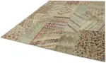Patchwork Bej Pamuk Üzerine Yün El Dokuma Kilim-250x300 - Görsel 3