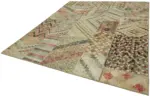 Patchwork Bej Pamuk Üzerine Yün El Dokuma Kilim-250x300 - Görsel 3