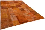 Patchwork Turuncu Pamuk Üzerine Yün El Dokuma Kilim-250x350 - Görsel 2