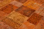 Patchwork Turuncu Pamuk Üzerine Yün El Dokuma Kilim-250x350 - Görsel 5