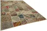 Patchwork Bej Pamuk Üzerine Yün El Dokuma Kilim-250x350 - Görsel 2
