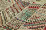 Patchwork Bej Pamuk Üzerine Yün El Dokuma Kilim-250x350 - Görsel 5