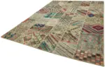 Patchwork Bej Pamuk Üzerine Yün El Dokuma Kilim-250x350 - Görsel 3