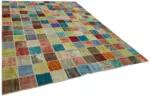 Patchwork Multi Pamuk Üzerine Yün El Dokuma Kilim-257x346 - Görsel 2