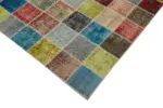 Patchwork Multi Pamuk Üzerine Yün El Dokuma Kilim-257x346 - Görsel 4