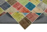 Patchwork Multi Pamuk Üzerine Yün El Dokuma Kilim-257x346 - Görsel 6