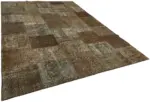Patchwork Kahverengi Pamuk Üzerine Yün El Dokuma Kilim-250x350 - Görsel 2