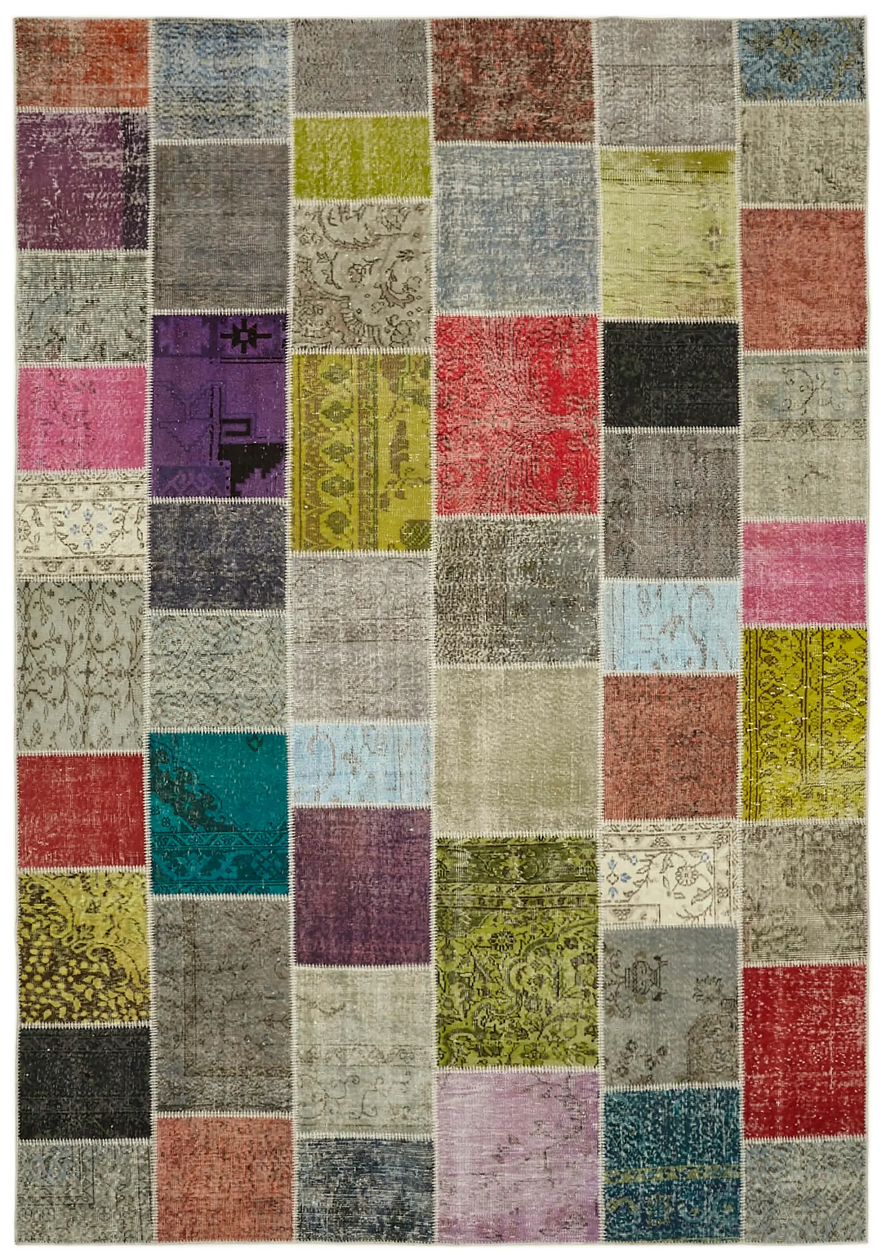 Rc_43211_0_Multicolor_Large_Patchwork_Area_Rugs Patchwork Multi Pamuk Üzerine Yün El Dokuma Kilim-250x352 - Görsel 1