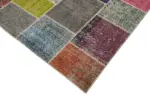 Patchwork Multi Pamuk Üzerine Yün El Dokuma Kilim-250x352 - Görsel 4