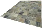 Patchwork Gri Pamuk Üzerine Yün El Dokuma Kilim-260x354 - Görsel 3