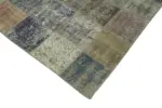 Patchwork Gri Pamuk Üzerine Yün El Dokuma Kilim-260x354 - Görsel 4