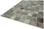Patchwork Gri Pamuk Üzerine Yün El Dokuma Kilim-260x354 - Görsel 3