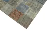 Patchwork Gri Pamuk Üzerine Yün El Dokuma Kilim-260x353 - Görsel 4