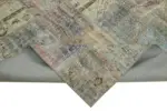 Patchwork Gri Pamuk Üzerine Yün El Dokuma Kilim-260x350 - Görsel 6