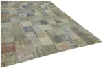 Patchwork Gri Pamuk Üzerine Yün El Dokuma Kilim-260x355 - Görsel 2