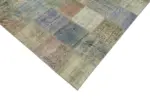 Patchwork Gri Pamuk Üzerine Yün El Dokuma Kilim-260x356 - Görsel 4