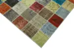 Patchwork Multi Pamuk Üzerine Yün El Dokuma Kilim-260x344 - Görsel 4