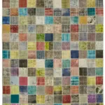 Patchwork Multi Pamuk Üzerine Yün El Dokuma Kilim-260x344