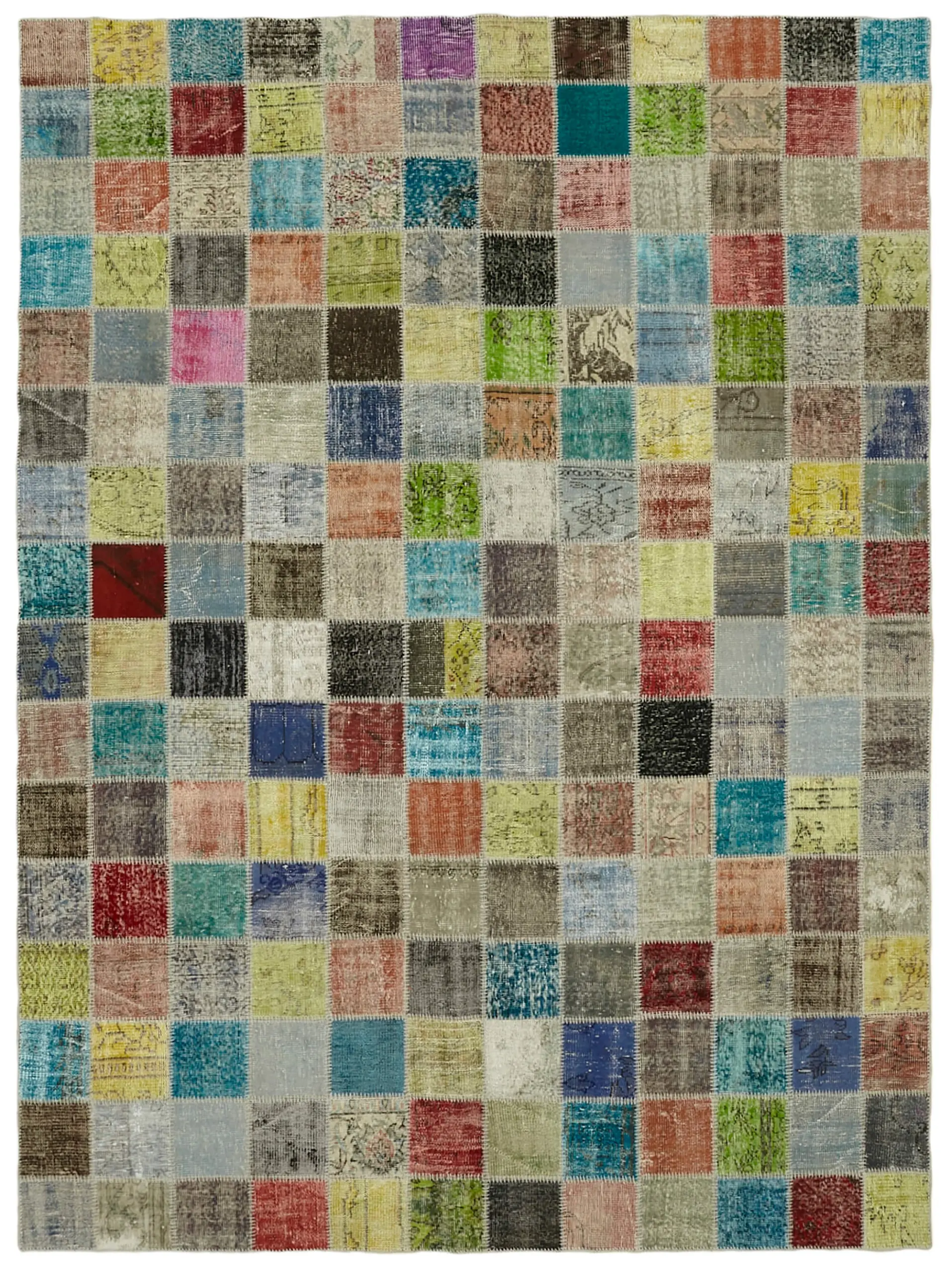 Rc_43224_0_Multicolor_Large_Patchwork_Area_Rugs Patchwork Multi Pamuk Üzerine Yün El Dokuma Kilim-260x344 - Görsel 1
