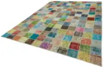 Patchwork Multi Pamuk Üzerine Yün El Dokuma Kilim-260x344 - Görsel 3