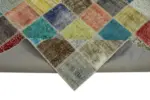 Patchwork Multi Pamuk Üzerine Yün El Dokuma Kilim-260x344 - Görsel 6