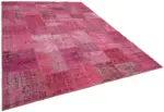 Patchwork Pembe Pamuk Üzerine Yün El Dokuma Kilim-250x350 - Görsel 2