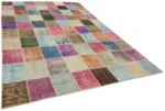 Patchwork Multi Pamuk Üzerine Yün El Dokuma Kilim-248x357 - Görsel 2