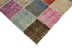 Patchwork Multi Pamuk Üzerine Yün El Dokuma Kilim-248x357 - Görsel 4