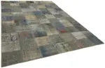 Patchwork Gri Pamuk Üzerine Yün El Dokuma Kilim-250x337 - Görsel 2