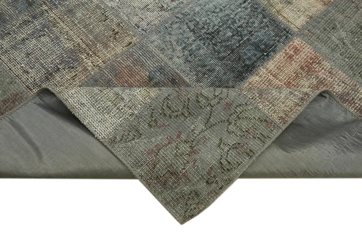 Patchwork Gri Pamuk Üzerine Yün El Dokuma Kilim-250x337 - Görsel 6