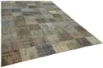 Patchwork Gri Pamuk Üzerine Yün El Dokuma Kilim-248x337 - Görsel 2