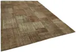 Patchwork Kahverengi Pamuk Üzerine Yün El Dokuma Kilim-250x350 - Görsel 2
