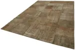 Patchwork Kahverengi Pamuk Üzerine Yün El Dokuma Kilim-250x350 - Görsel 3