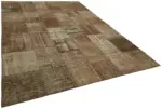 Patchwork Kahverengi Pamuk Üzerine Yün El Dokuma Kilim-250x350 - Görsel 2