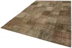 Patchwork Kahverengi Pamuk Üzerine Yün El Dokuma Kilim-250x350 - Görsel 3
