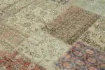 Patchwork Bej Pamuk Üzerine Yün El Dokuma Kilim-250x350 - Görsel 5