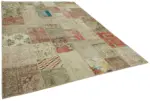 Patchwork Bej Pamuk Üzerine Yün El Dokuma Kilim-250x350 - Görsel 2