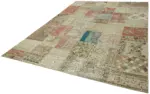 Patchwork Bej Pamuk Üzerine Yün El Dokuma Kilim-250x350 - Görsel 3