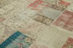 Patchwork Bej Pamuk Üzerine Yün El Dokuma Kilim-250x350 - Görsel 5