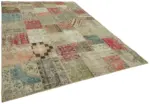 Patchwork Bej Pamuk Üzerine Yün El Dokuma Kilim-250x350 - Görsel 2