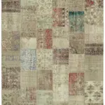 Patchwork Multi Pamuk Üzerine Yün El Dokuma Kilim-250x350