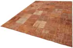 Patchwork Turuncu Pamuk Üzerine Yün El Dokuma Kilim-255x344 - Görsel 3