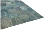 Patchwork Mavi Pamuk Üzerine Yün El Dokuma Kilim-250x350 - Görsel 2