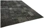 Patchwork Siyah Pamuk Üzerine Yün El Dokuma Kilim-250x350 - Görsel 2
