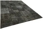 Patchwork Siyah Pamuk Üzerine Yün El Dokuma Kilim-250x350 - Görsel 2