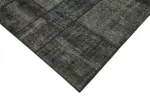 Patchwork Siyah Pamuk Üzerine Yün El Dokuma Kilim-250x350 - Görsel 4