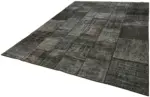 Patchwork Siyah Pamuk Üzerine Yün El Dokuma Kilim-250x350 - Görsel 3