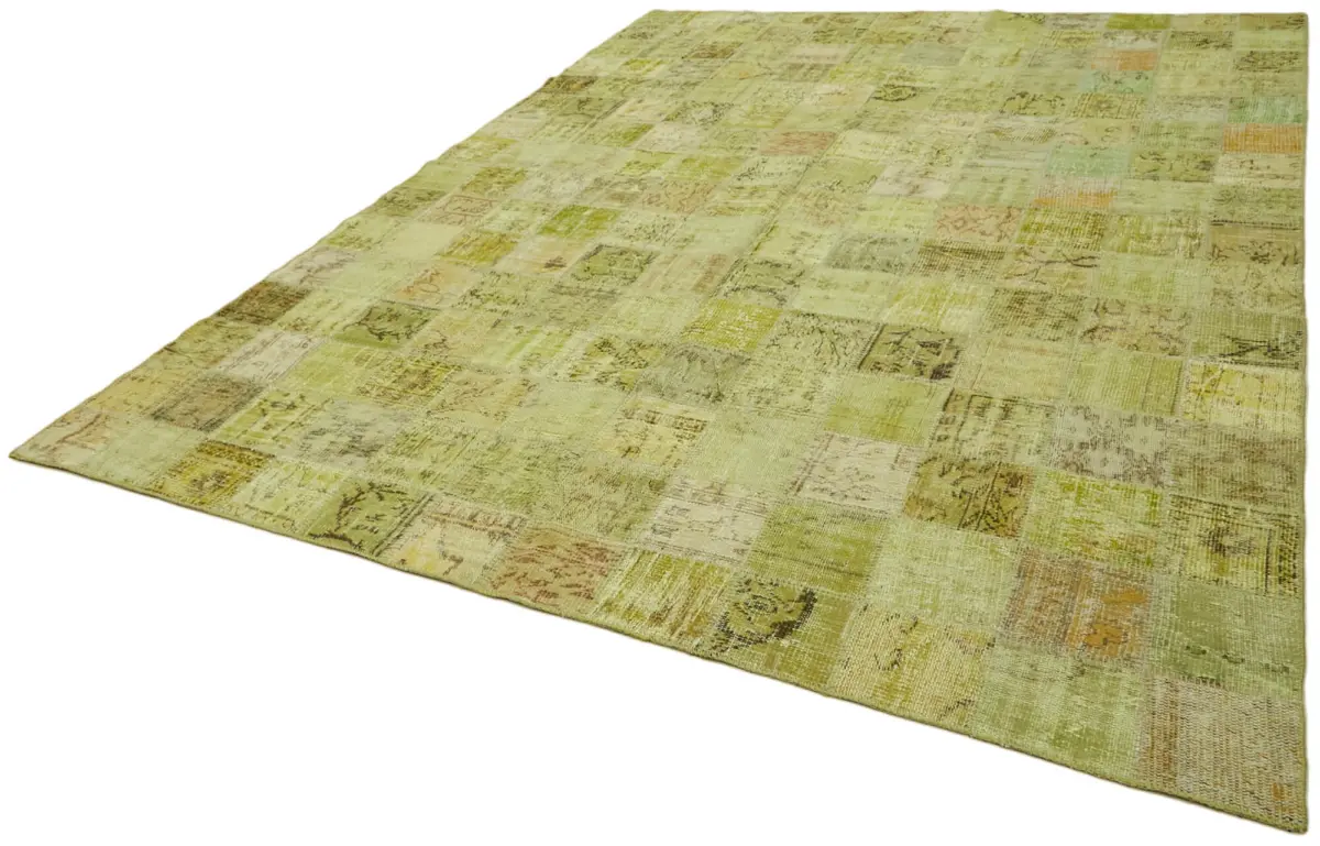 Patchwork Sarı Pamuk Üzerine Yün El Dokuma Kilim-255x343 - Görsel 3
