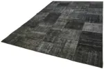 Patchwork Siyah Pamuk Üzerine Yün El Dokuma Kilim-246x350 - Görsel 3