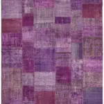 Patchwork Mor Pamuk Üzerine Yün El Dokuma Kilim-250x350